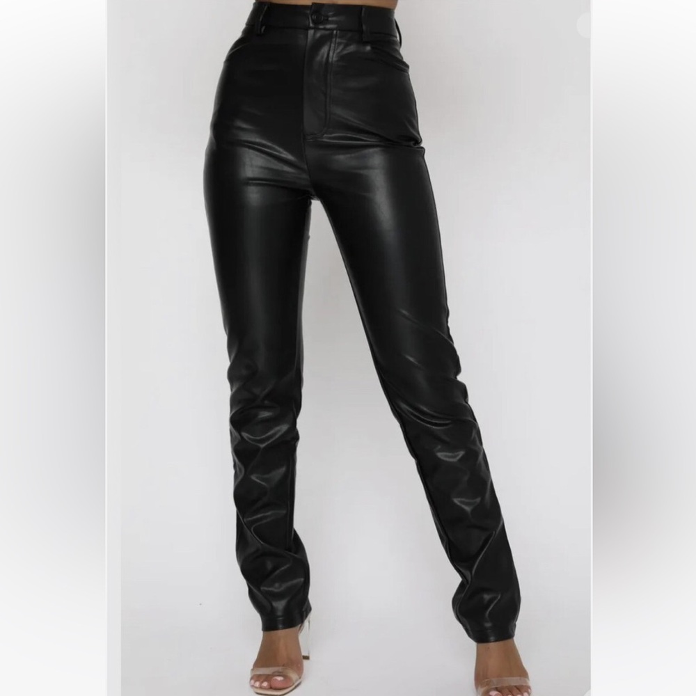 White Fox Leather Pants